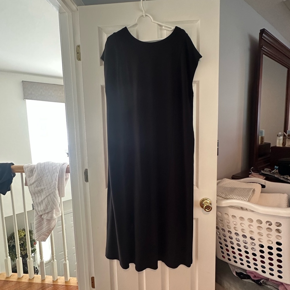 J. Jill Elegant Black Midi Dress